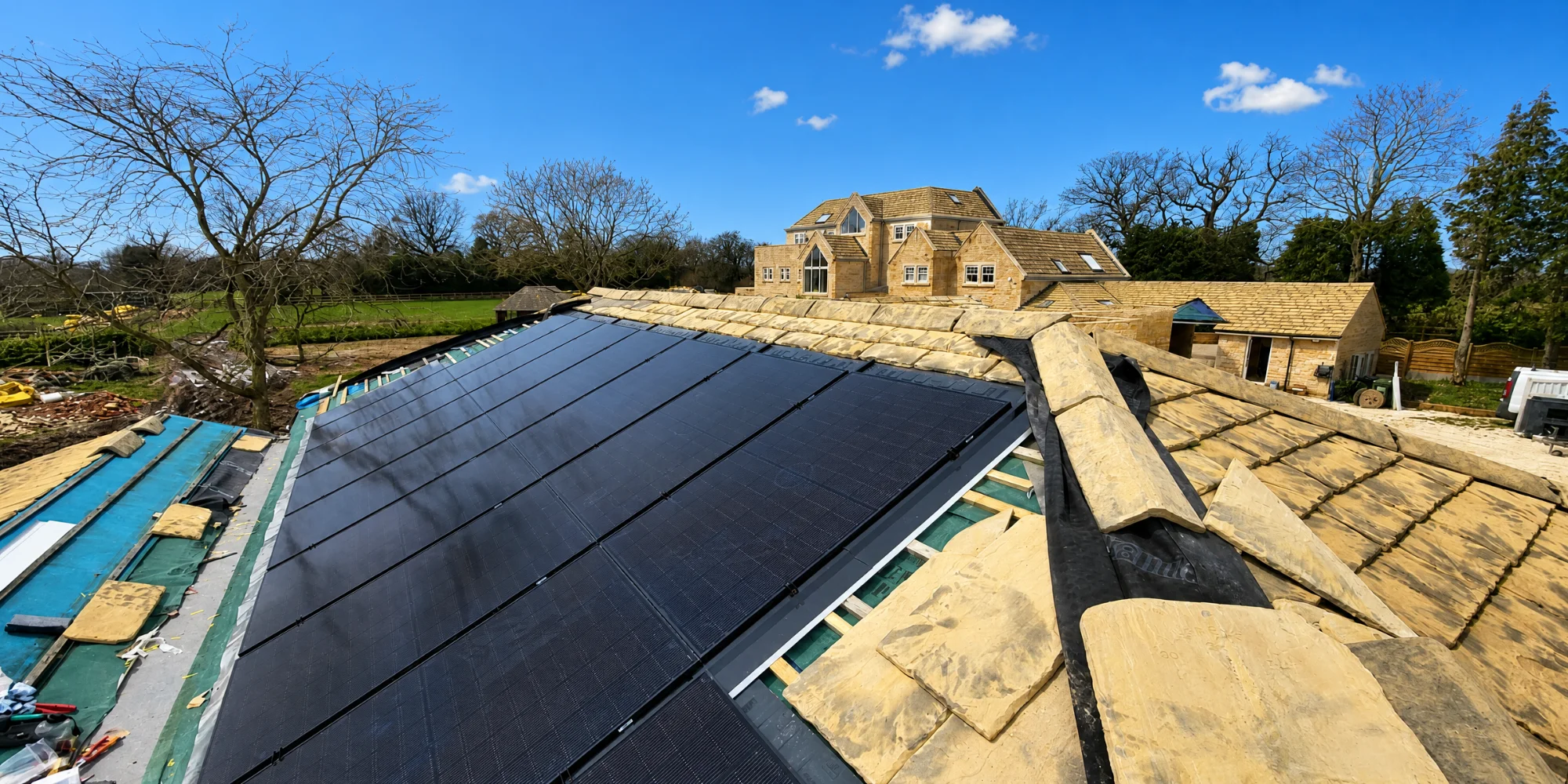 Solar arrays across multiple outbuildings at Lapworth
