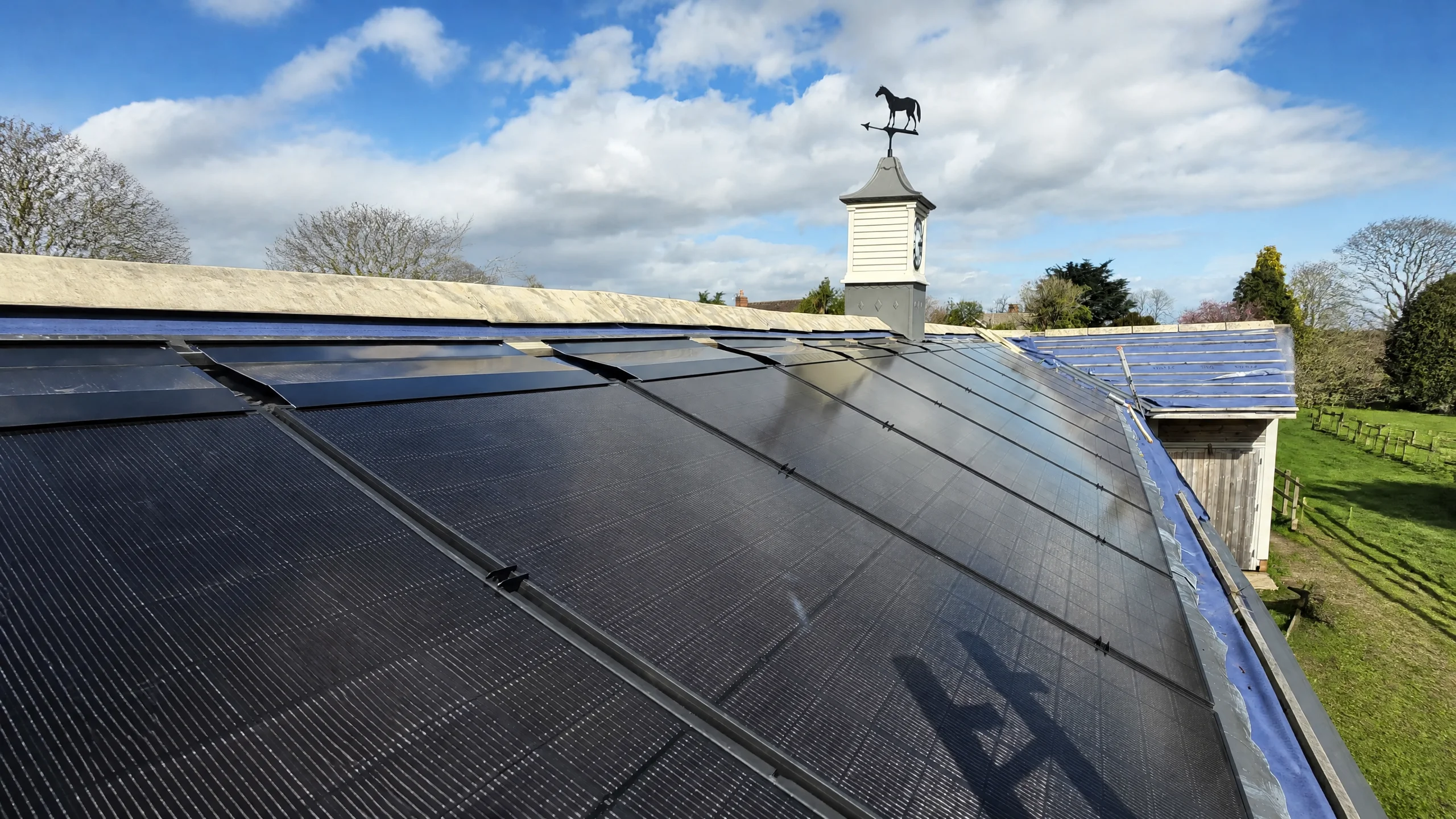 Solar panels and battery storage installed on a home